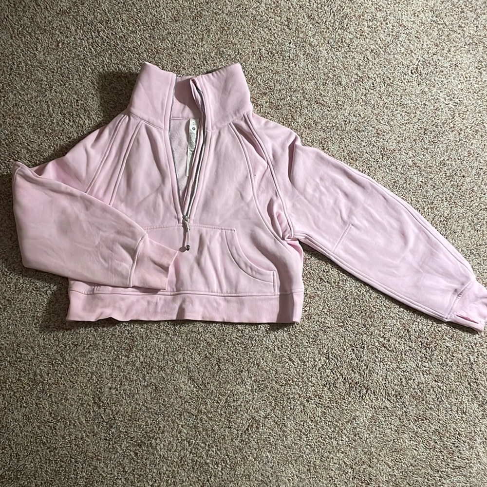 lululemon athletica Light Pink Half-Zip Cropped Sweatshirt